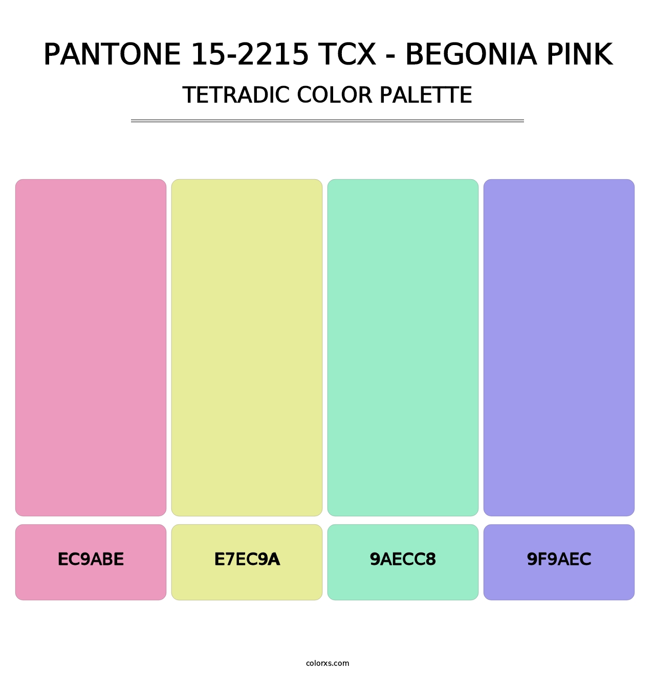 PANTONE 15-2215 TCX - Begonia Pink - Tetradic Color Palette