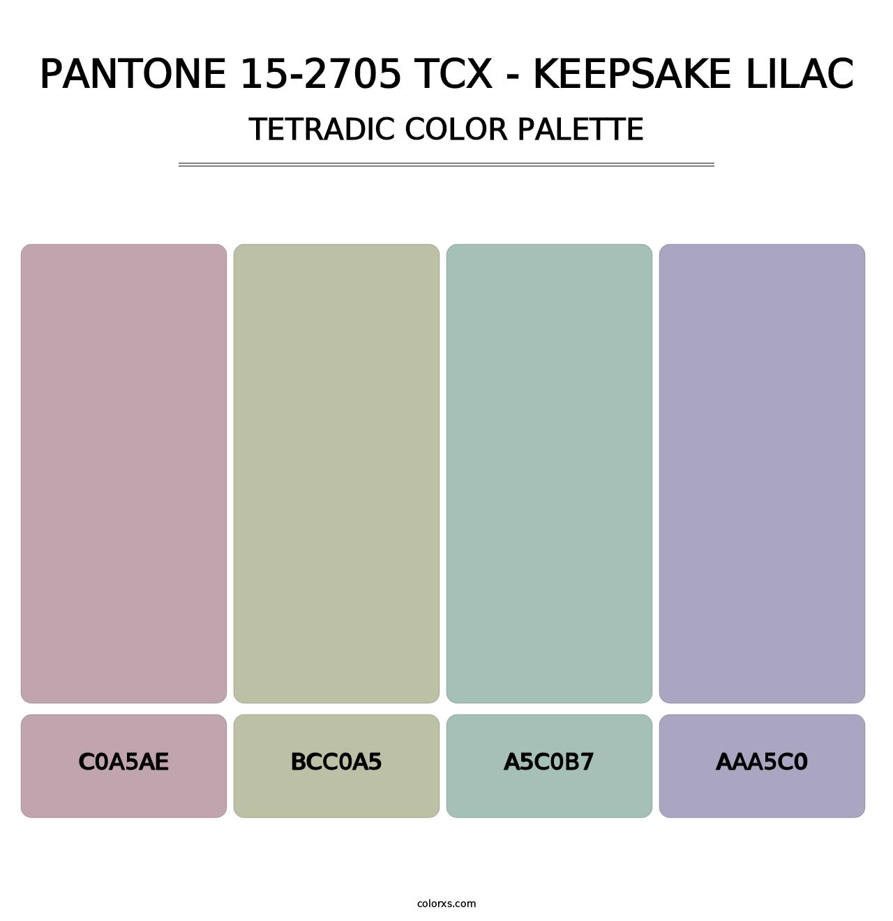 PANTONE 15-2705 TCX - Keepsake Lilac - Tetradic Color Palette