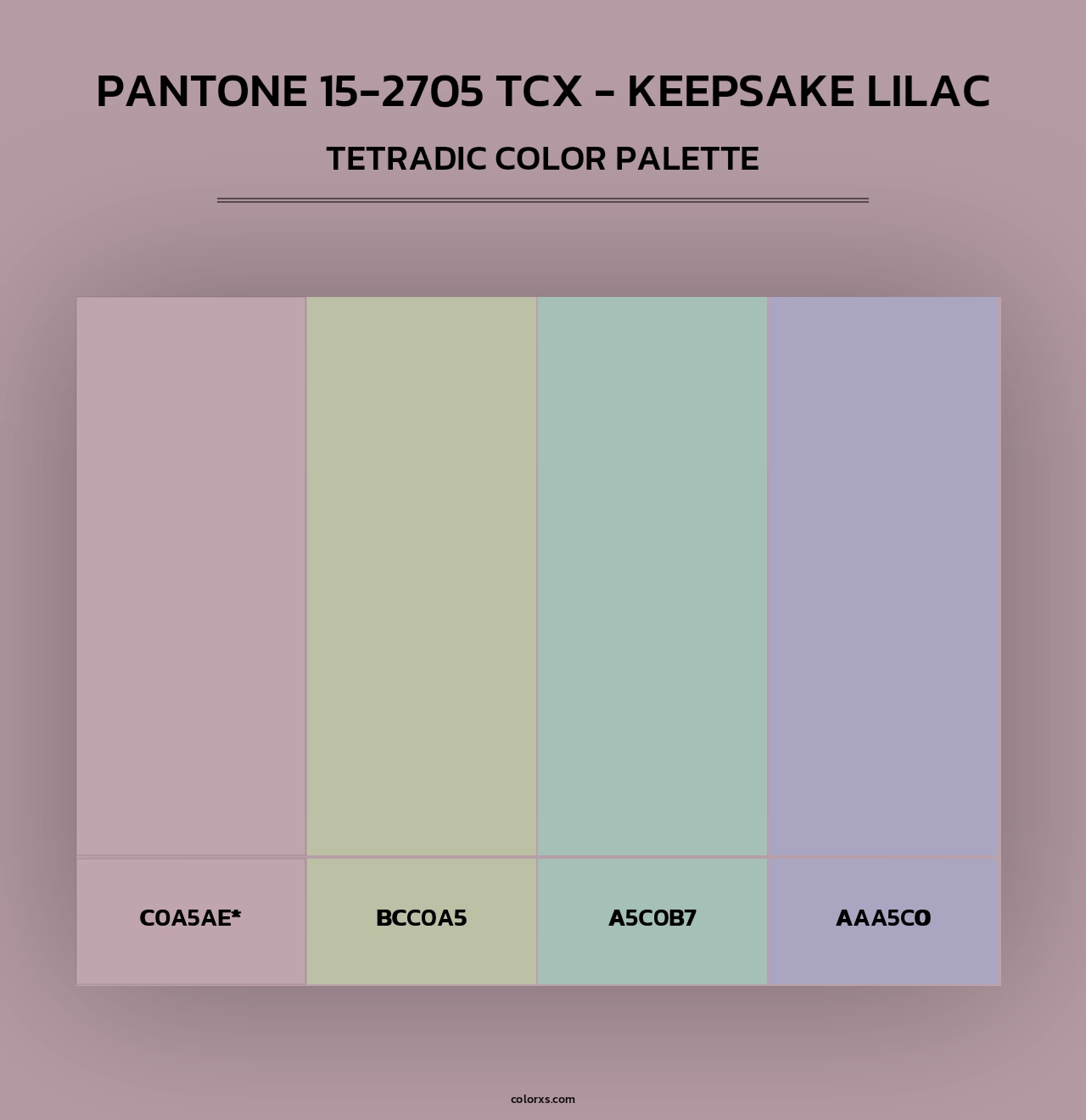 PANTONE 15-2705 TCX - Keepsake Lilac - Tetradic Color Palette