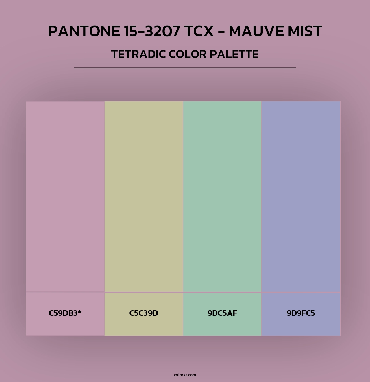 PANTONE 15-3207 TCX - Mauve Mist - Tetradic Color Palette