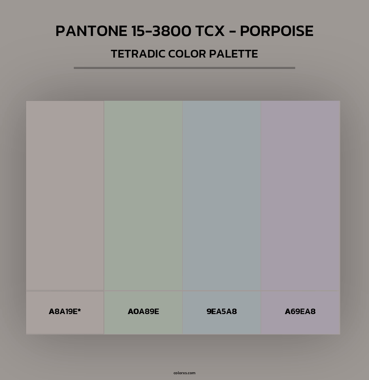 PANTONE 15-3800 TCX - Porpoise - Tetradic Color Palette