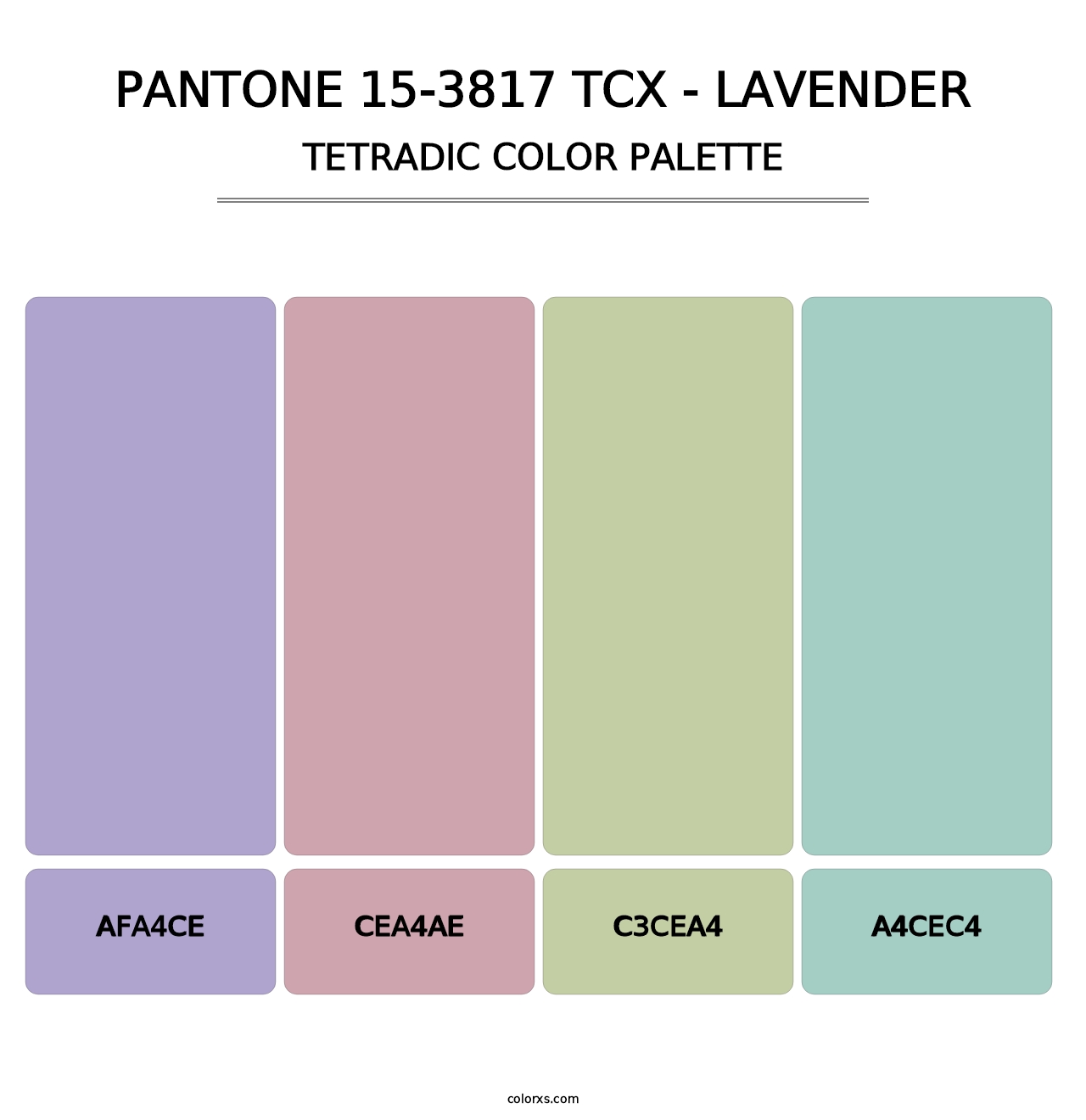 PANTONE 15-3817 TCX - Lavender - Tetradic Color Palette