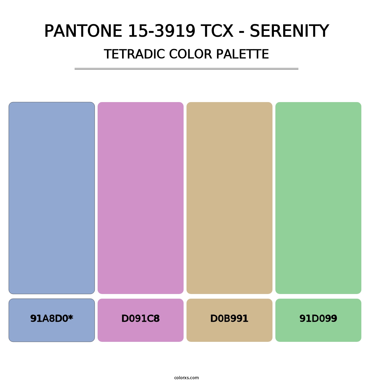 PANTONE 15-3919 TCX - Serenity - Tetradic Color Palette