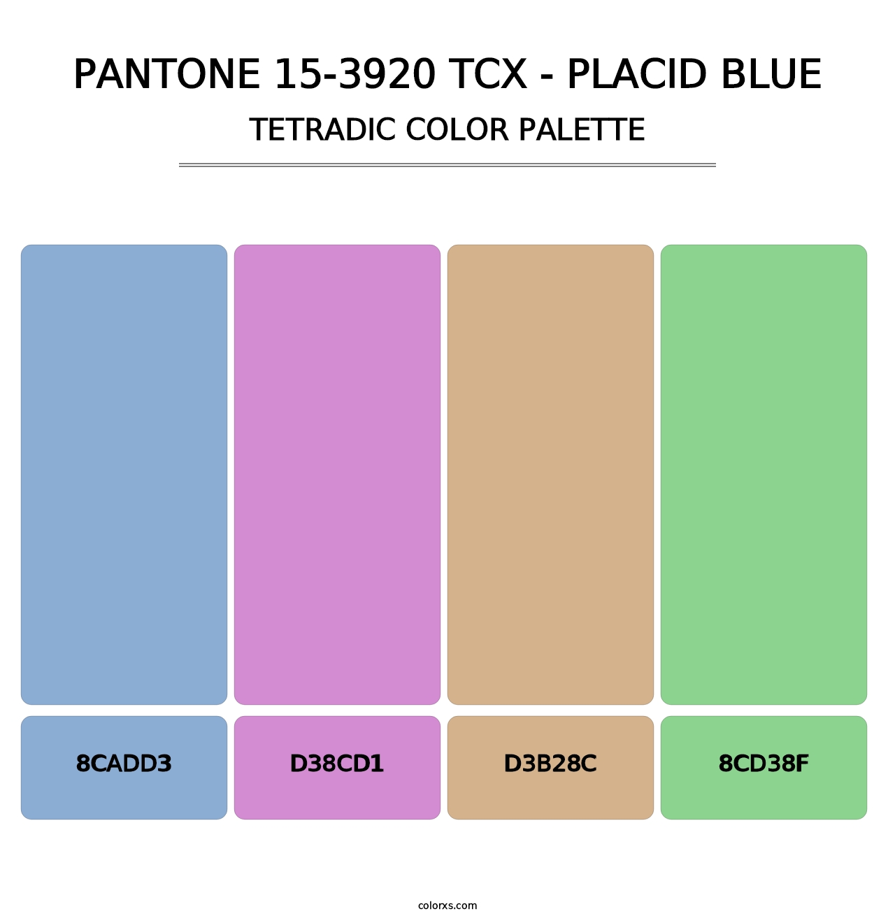 PANTONE 15-3920 TCX - Placid Blue - Tetradic Color Palette