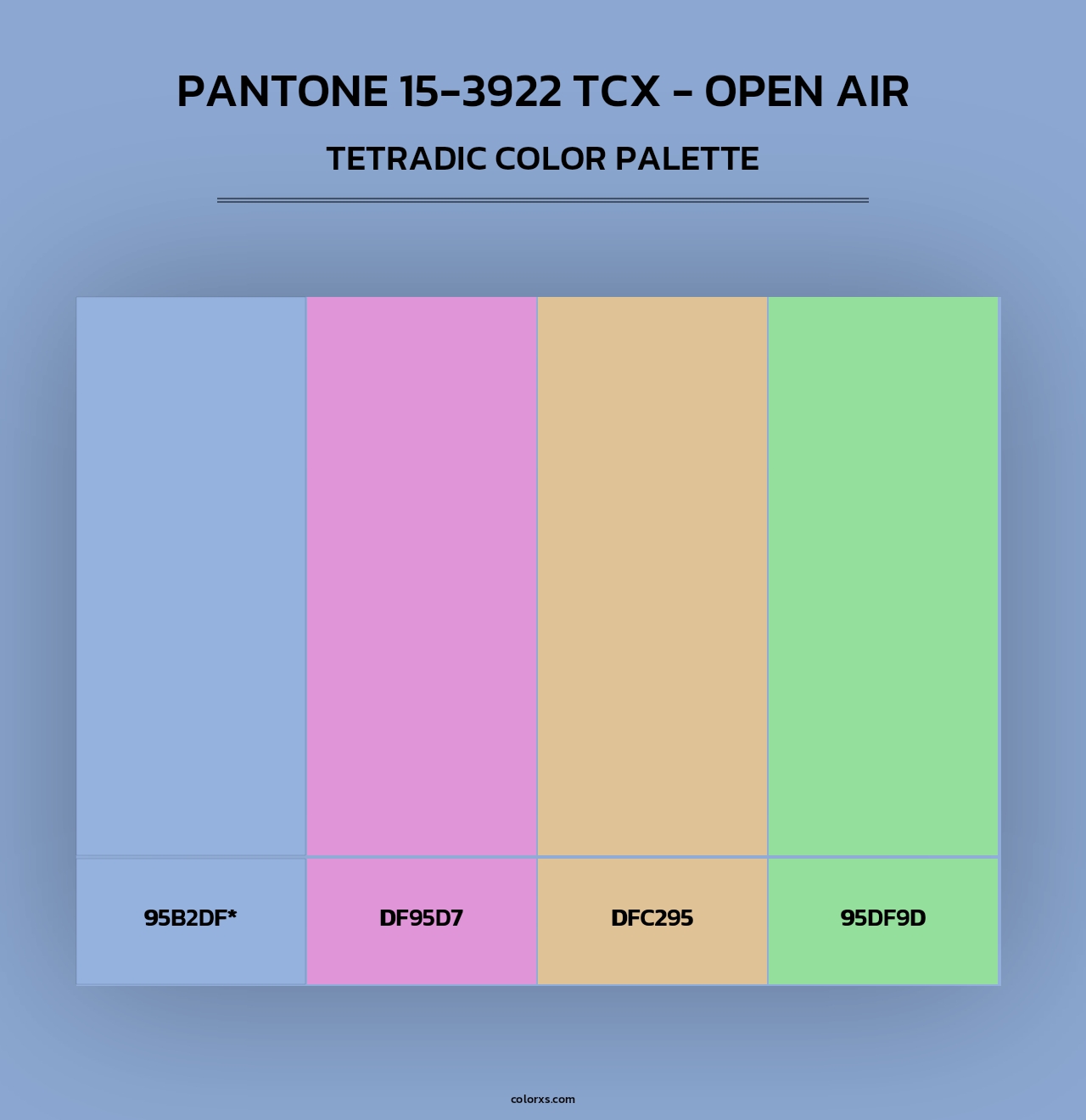 PANTONE 15-3922 TCX - Open Air - Tetradic Color Palette