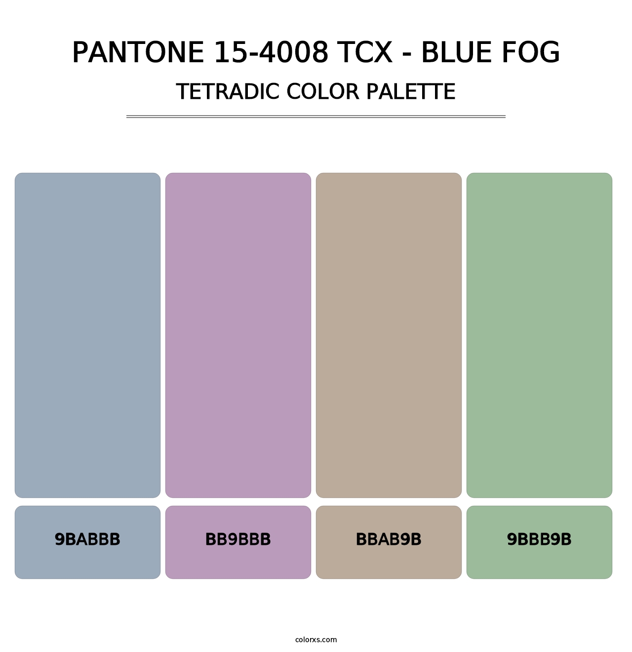 PANTONE 15-4008 TCX - Blue Fog - Tetradic Color Palette