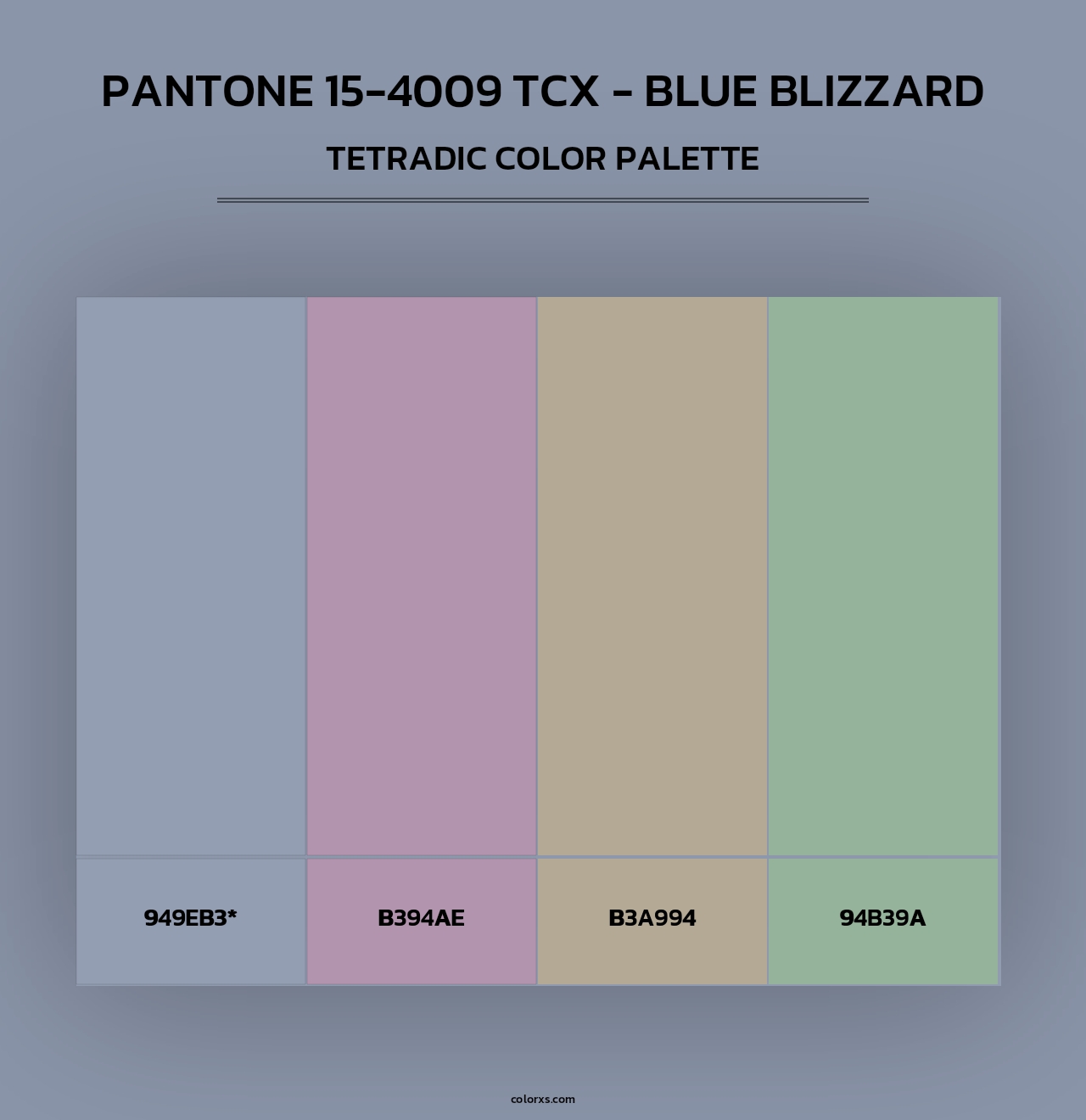 PANTONE 15-4009 TCX - Blue Blizzard - Tetradic Color Palette