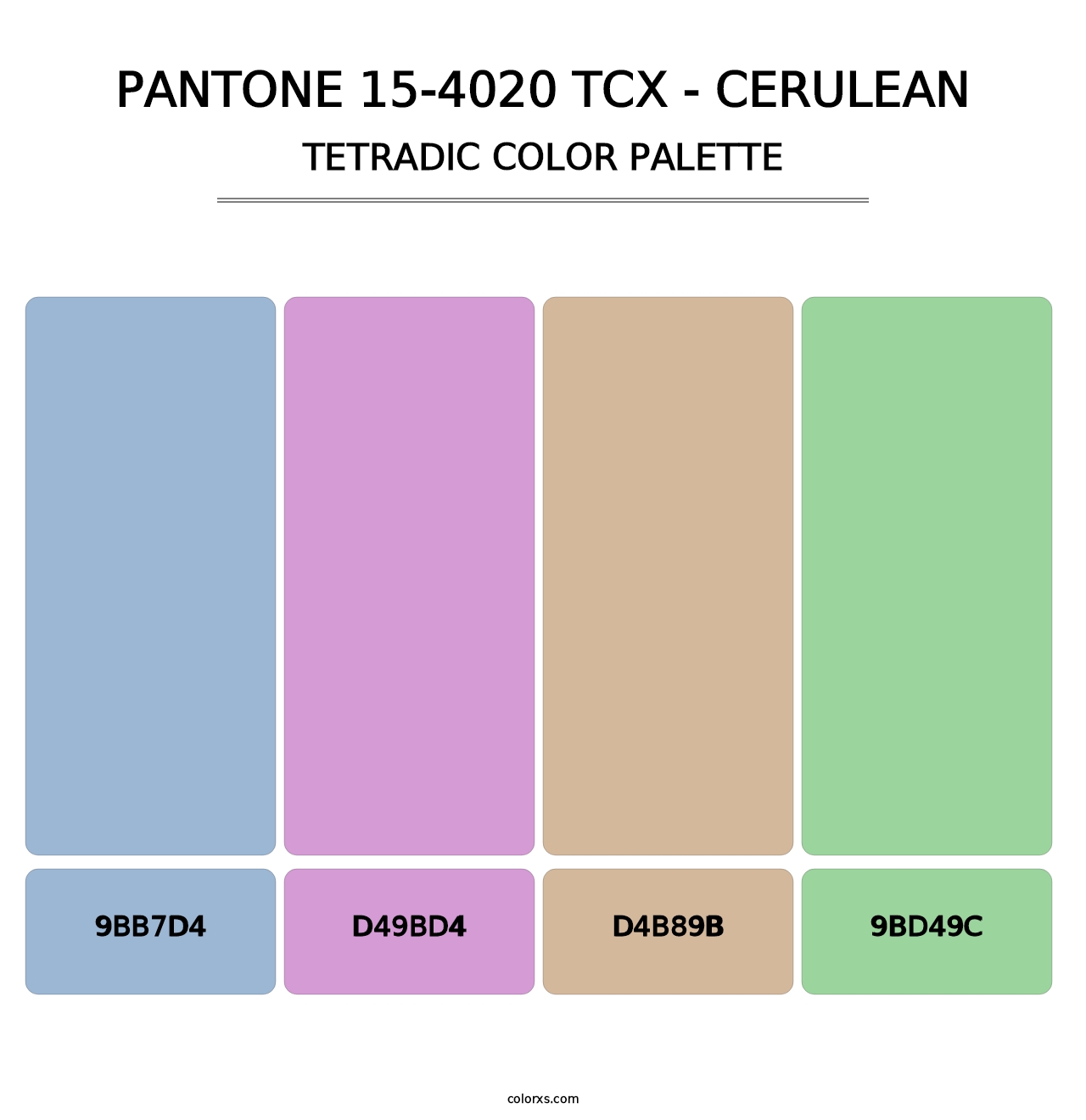 PANTONE 15-4020 TCX - Cerulean - Tetradic Color Palette