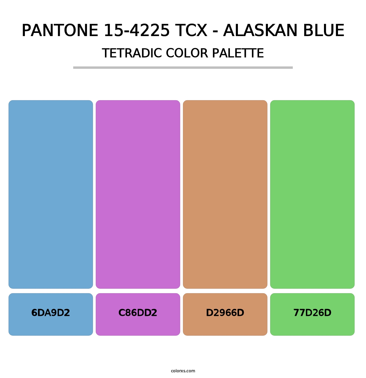 PANTONE 15-4225 TCX - Alaskan Blue - Tetradic Color Palette