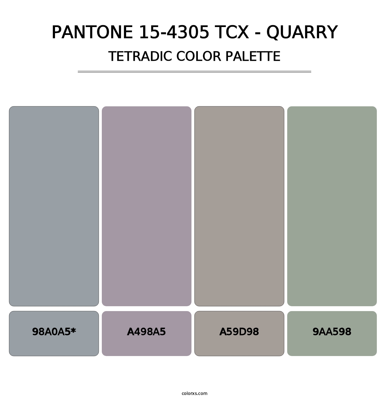 PANTONE 15-4305 TCX - Quarry - Tetradic Color Palette