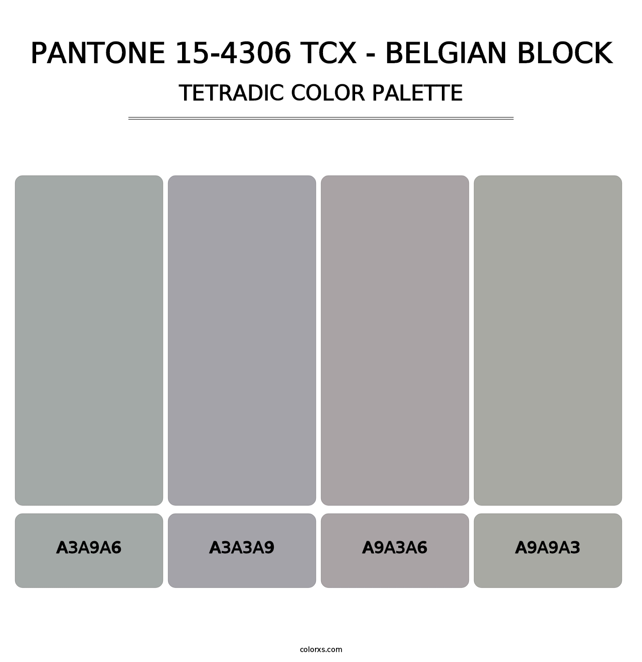 PANTONE 15-4306 TCX - Belgian Block - Tetradic Color Palette