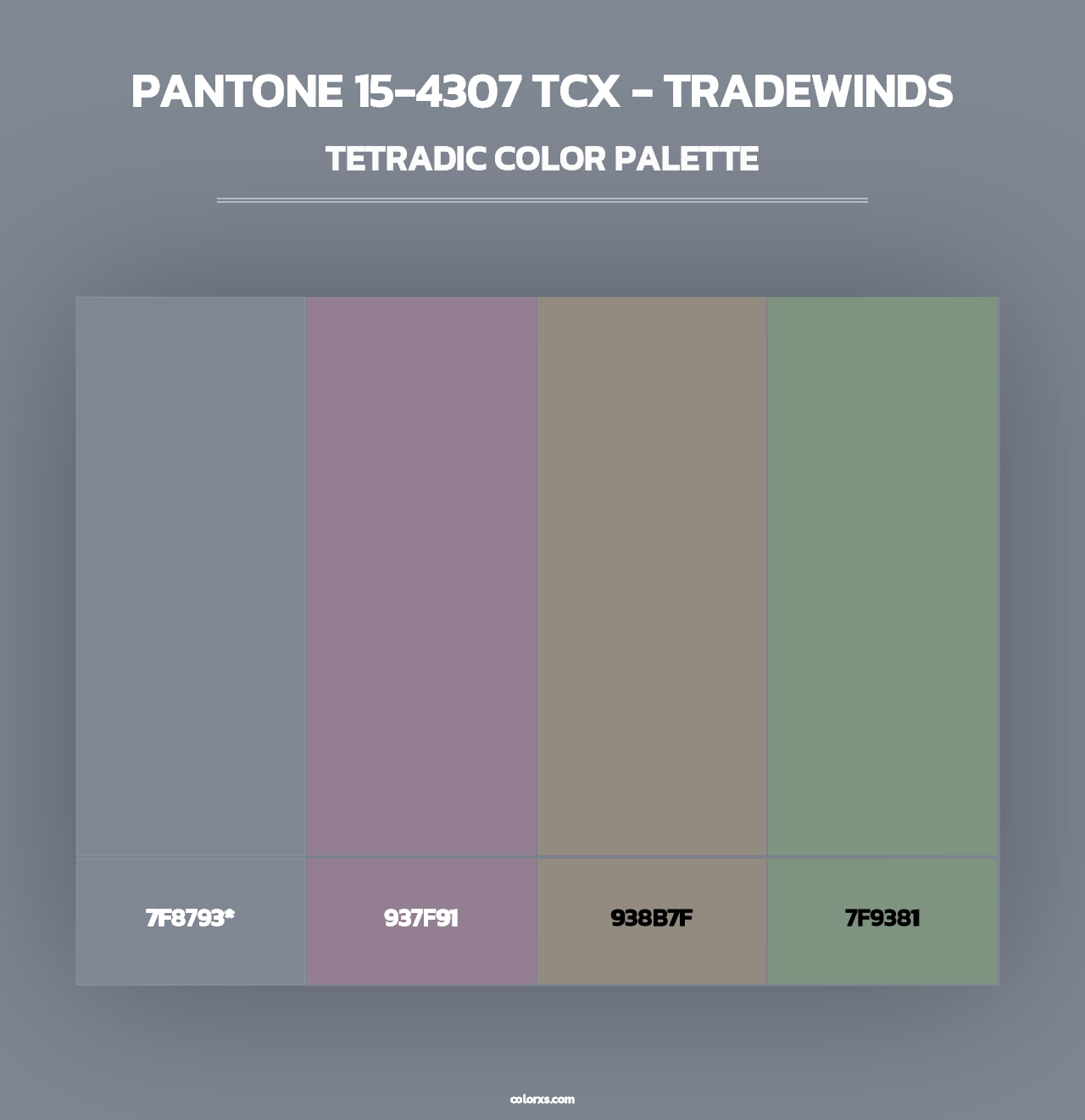 PANTONE 15-4307 TCX - Tradewinds - Tetradic Color Palette