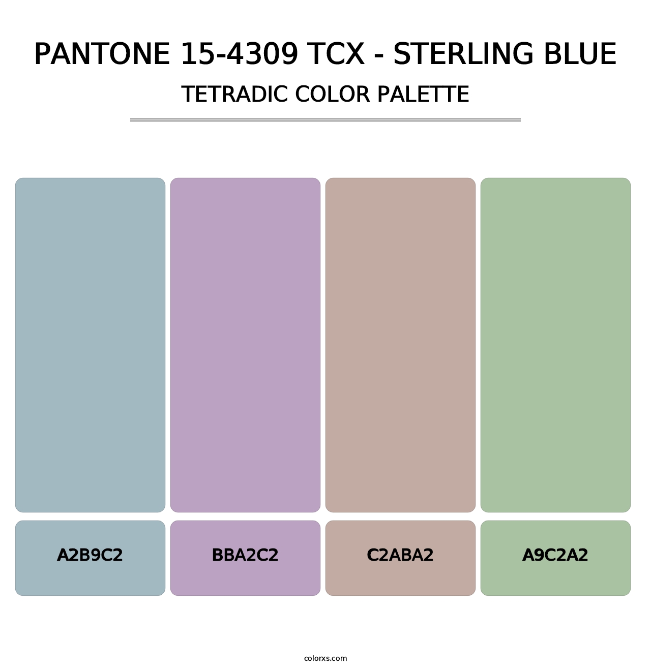 PANTONE 15-4309 TCX - Sterling Blue - Tetradic Color Palette