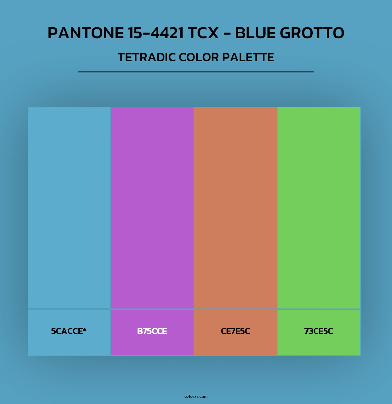PANTONE 15-4421 TCX - Blue Grotto - Tetradic Color Palette