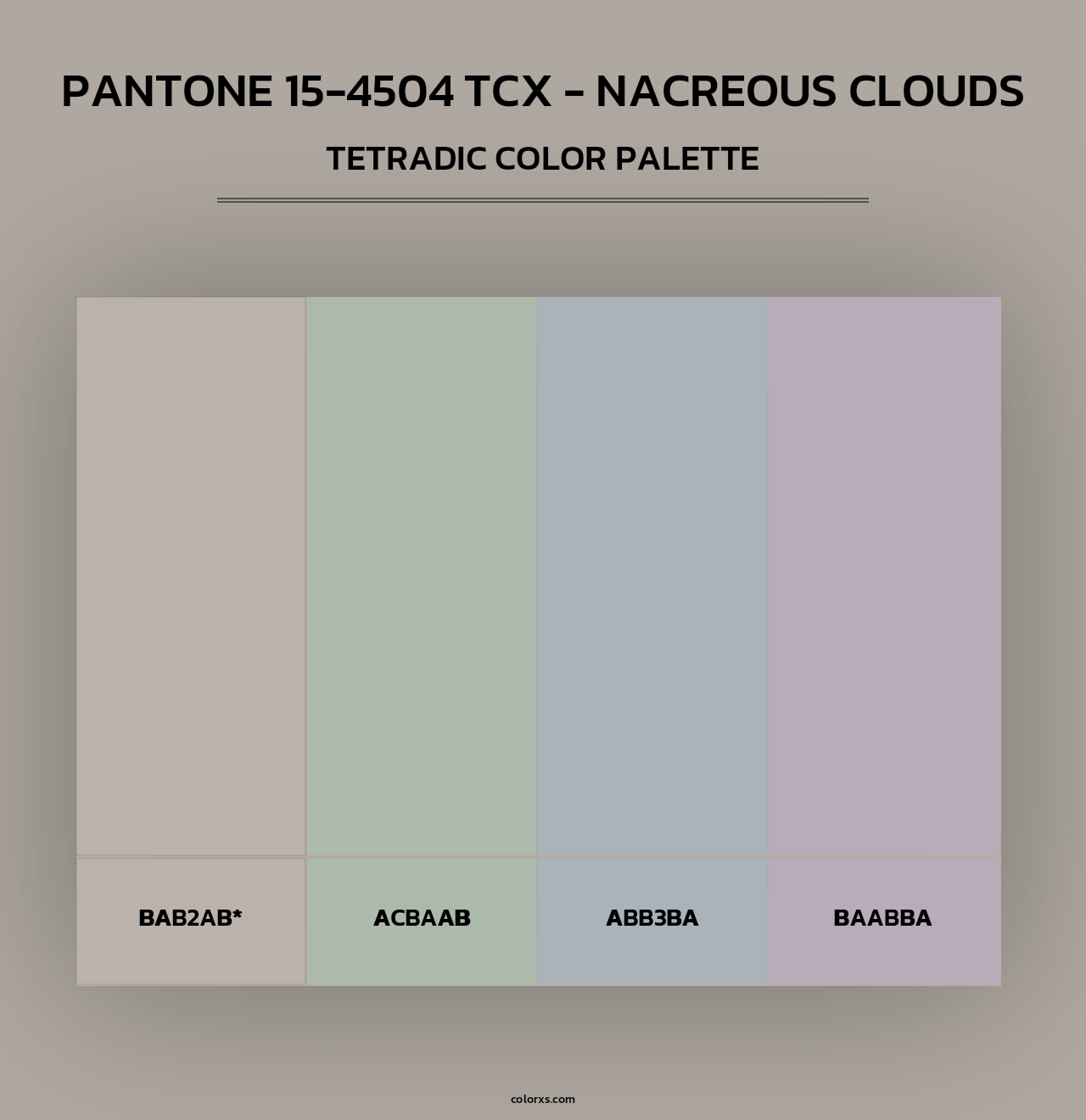 PANTONE 15-4504 TCX - Nacreous Clouds - Tetradic Color Palette