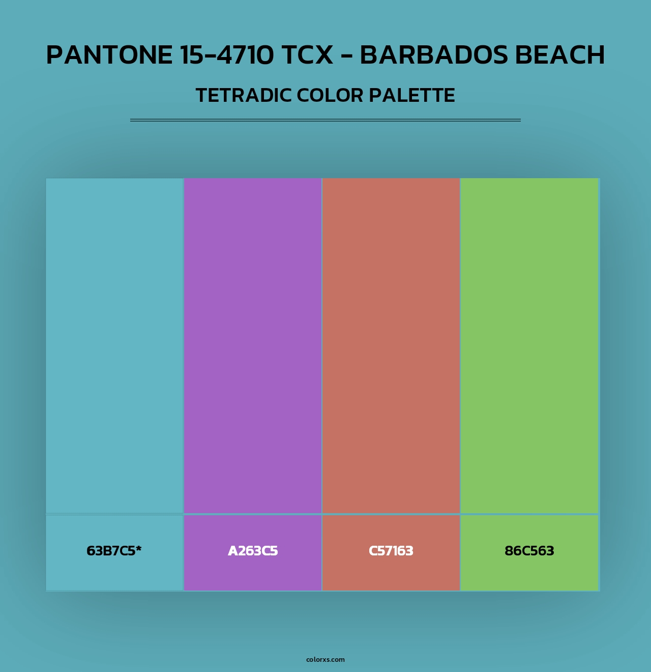 PANTONE 15-4710 TCX - Barbados Beach - Tetradic Color Palette