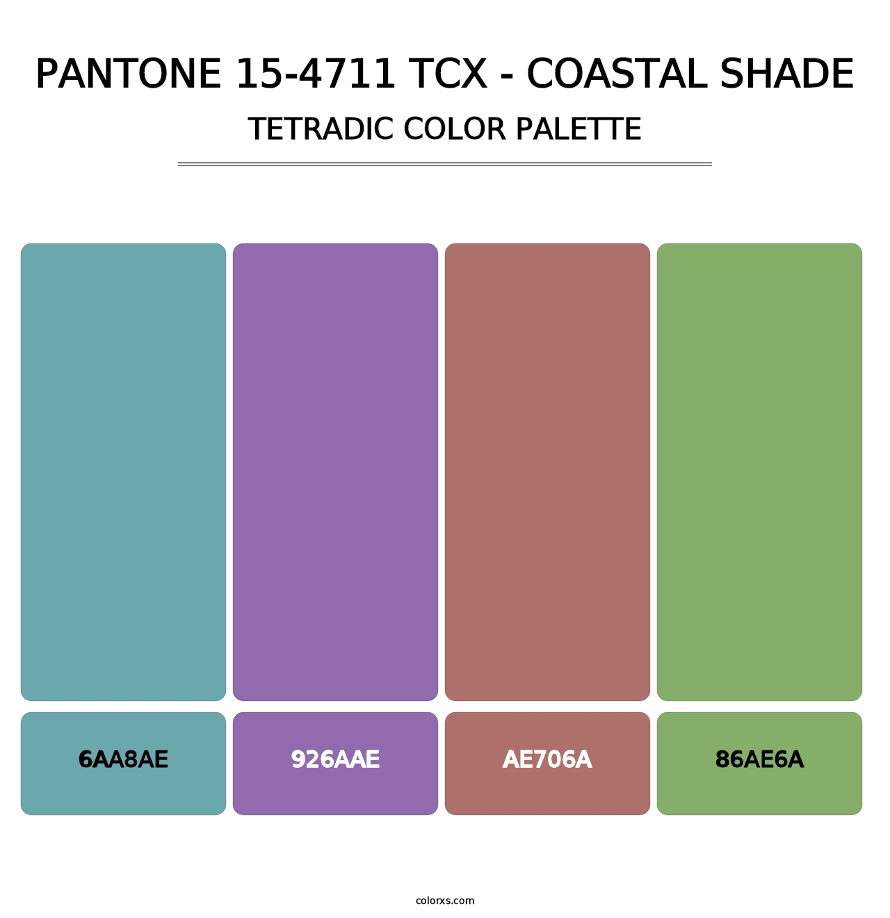 PANTONE 15-4711 TCX - Coastal Shade - Tetradic Color Palette