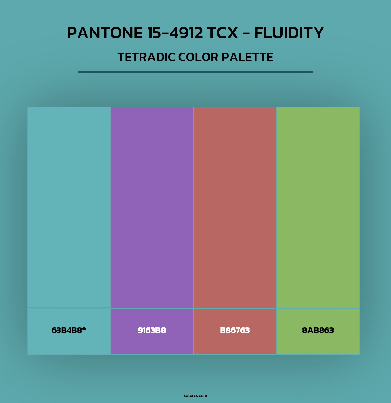 Pantone 15-4912 TCX - Fluidity - Tetradic Color Palette