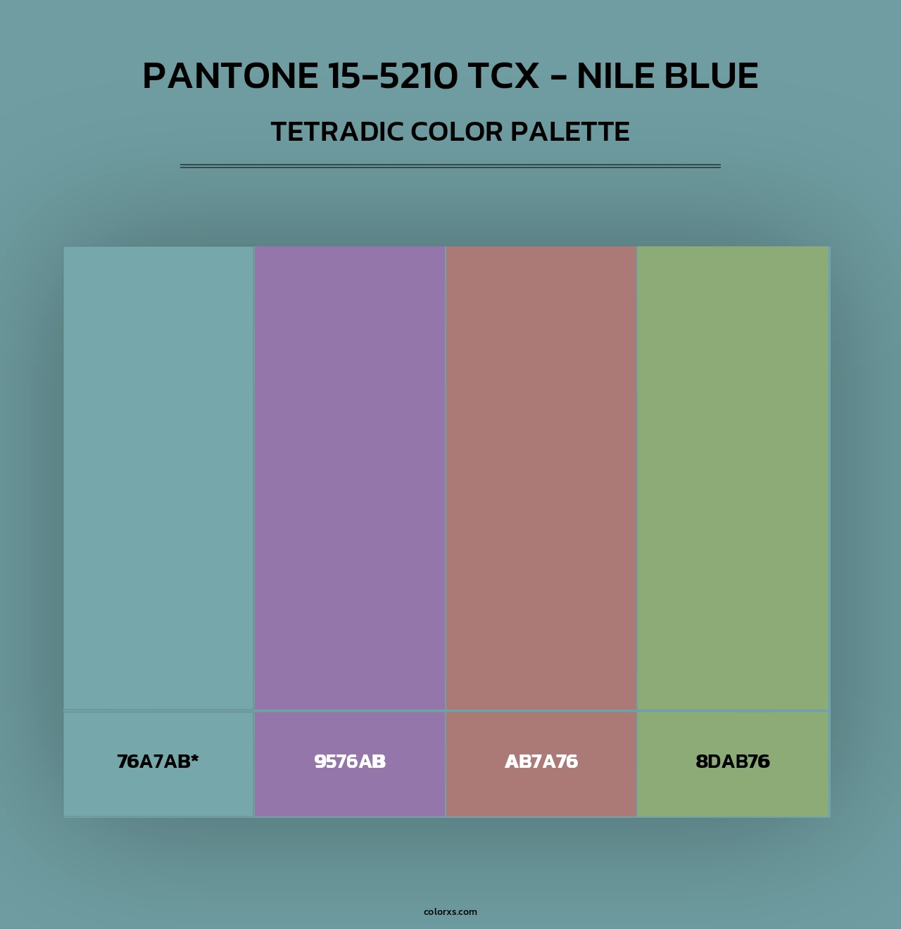 PANTONE 15-5210 TCX - Nile Blue - Tetradic Color Palette