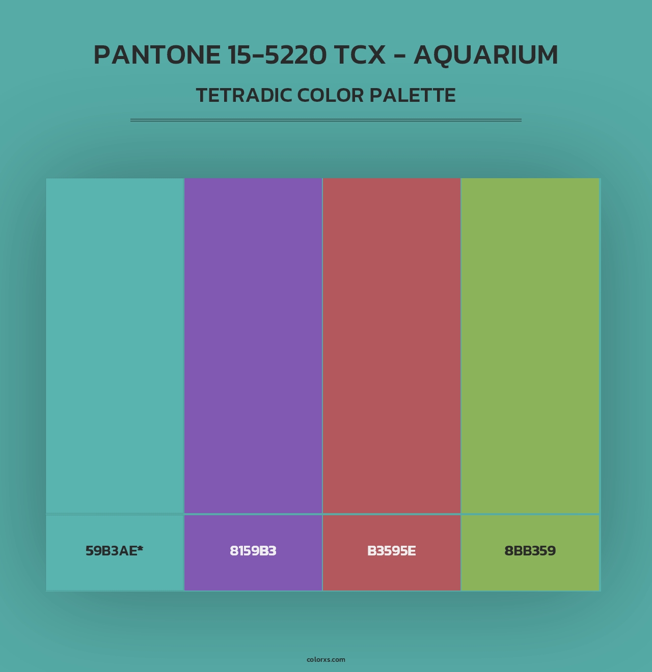 PANTONE 15-5220 TCX - Aquarium - Tetradic Color Palette