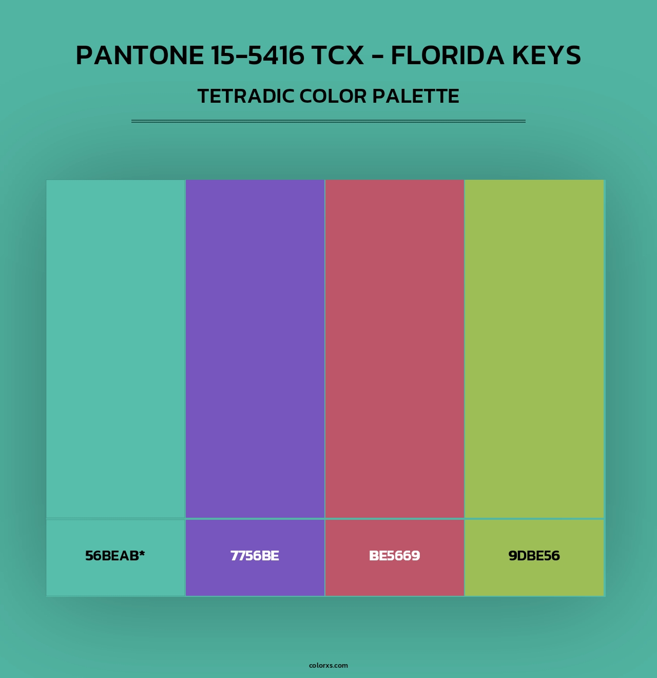 PANTONE 15-5416 TCX - Florida Keys - Tetradic Color Palette
