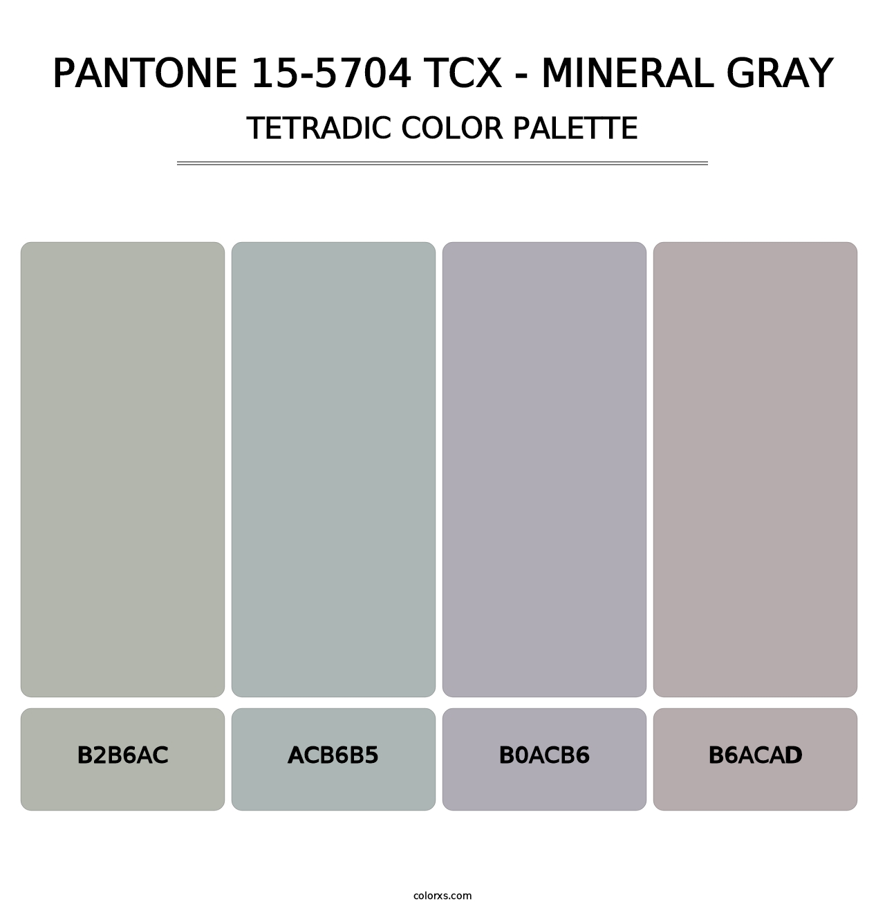 PANTONE 15-5704 TCX - Mineral Gray - Tetradic Color Palette