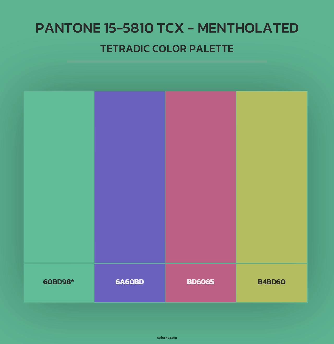 PANTONE 15-5810 TCX - Mentholated - Tetradic Color Palette