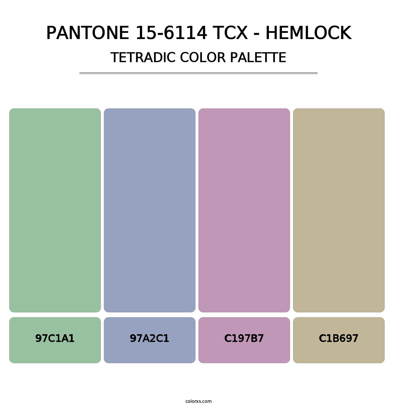 PANTONE 15-6114 TCX - Hemlock - Tetradic Color Palette