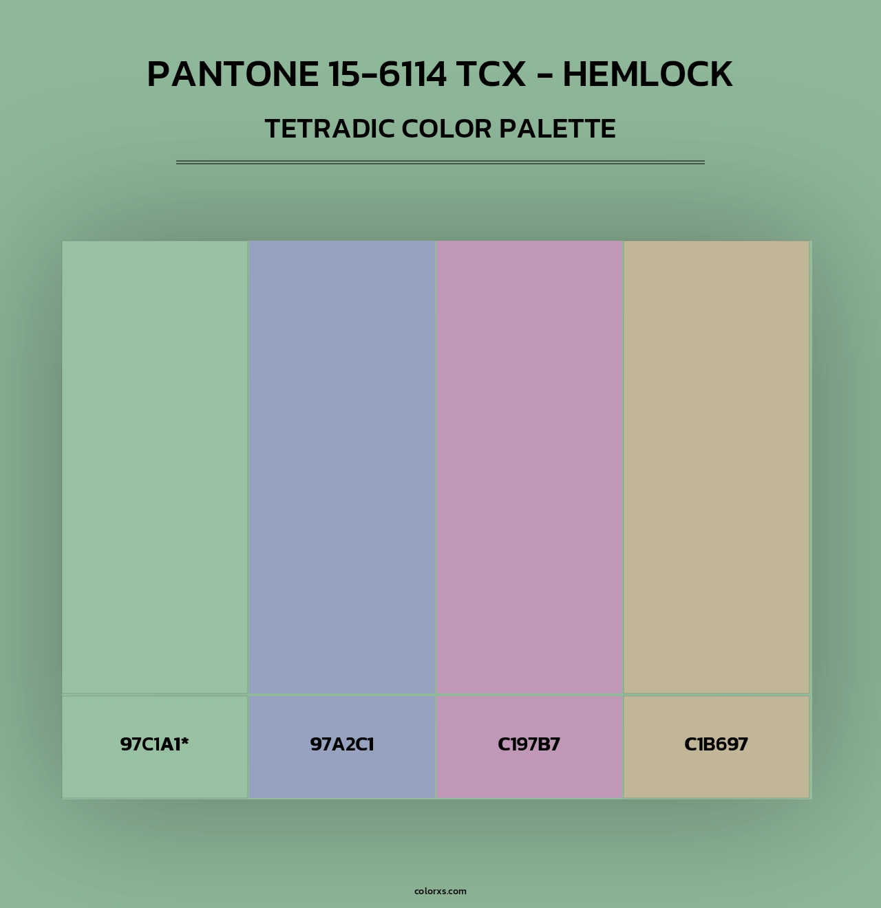 PANTONE 15-6114 TCX - Hemlock - Tetradic Color Palette