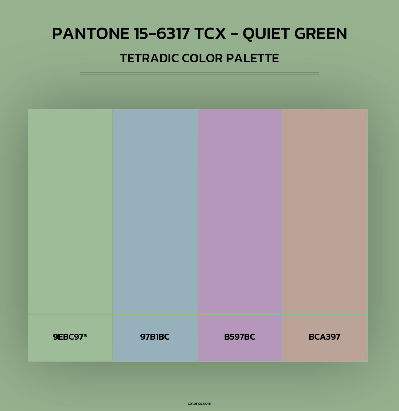 PANTONE 15-6317 TCX - Quiet Green - Tetradic Color Palette