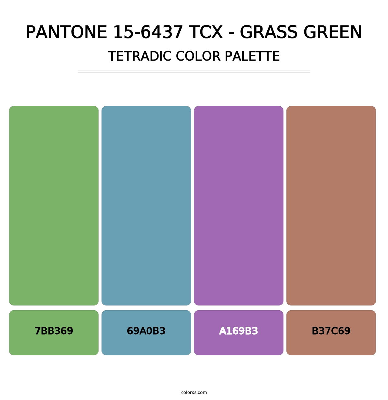PANTONE 15-6437 TCX - Grass Green - Tetradic Color Palette