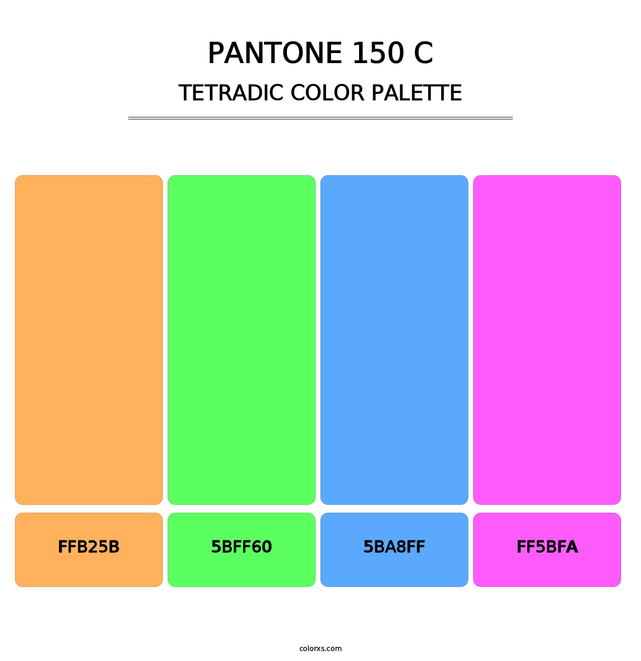 PANTONE 150 C - Tetradic Color Palette