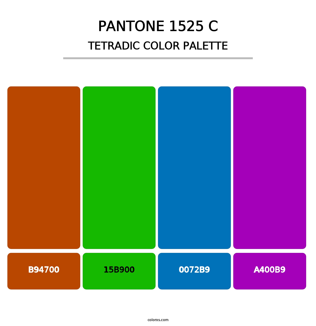 PANTONE 1525 C - Tetradic Color Palette