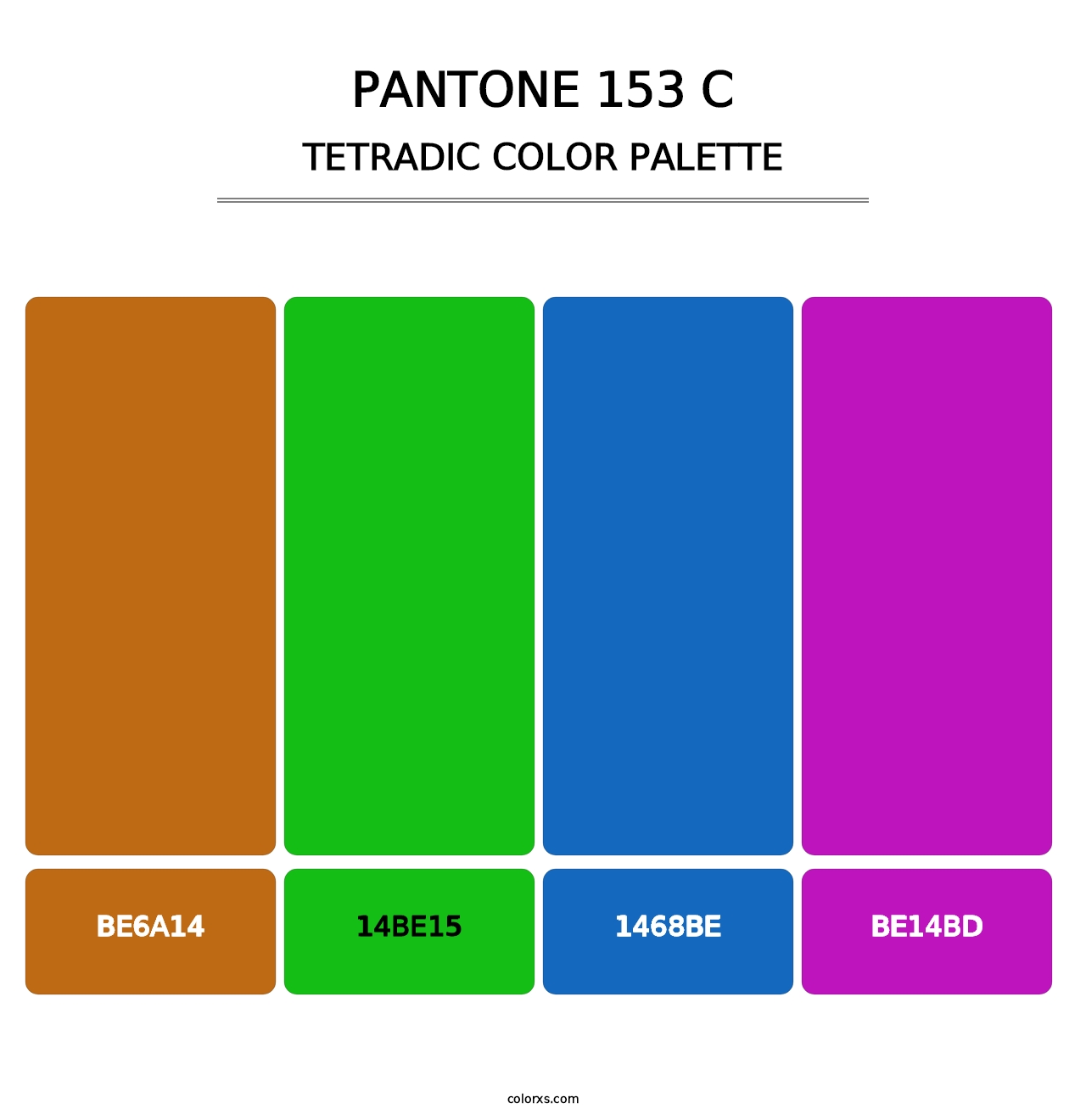 PANTONE 153 C - Tetradic Color Palette