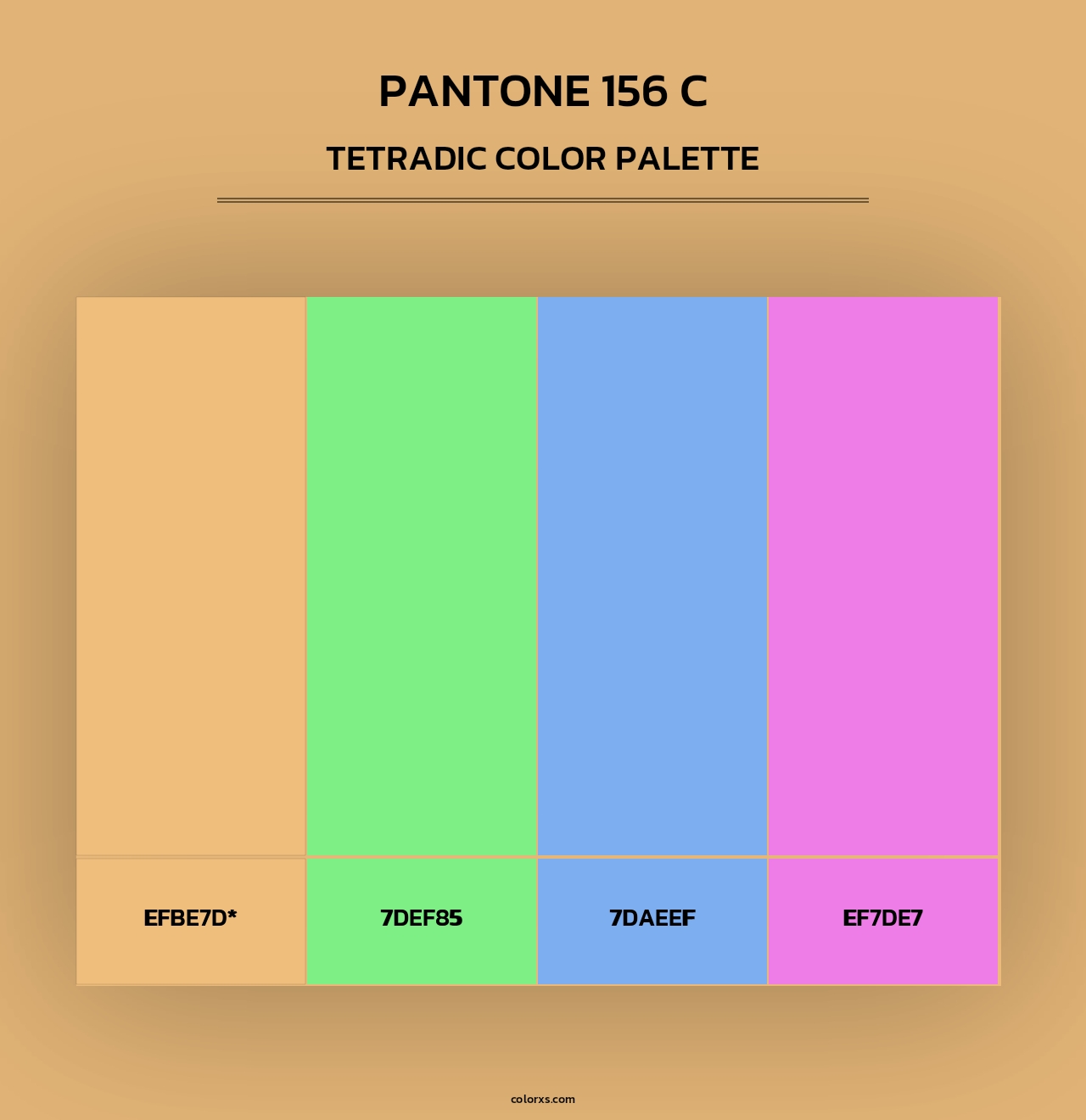 PANTONE 156 C - Tetradic Color Palette