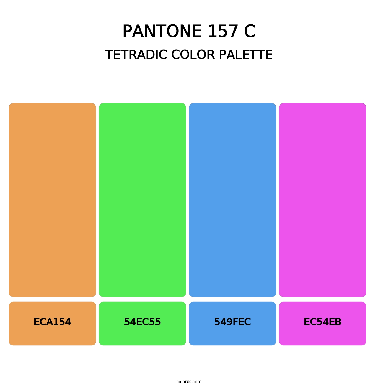 PANTONE 157 C - Tetradic Color Palette