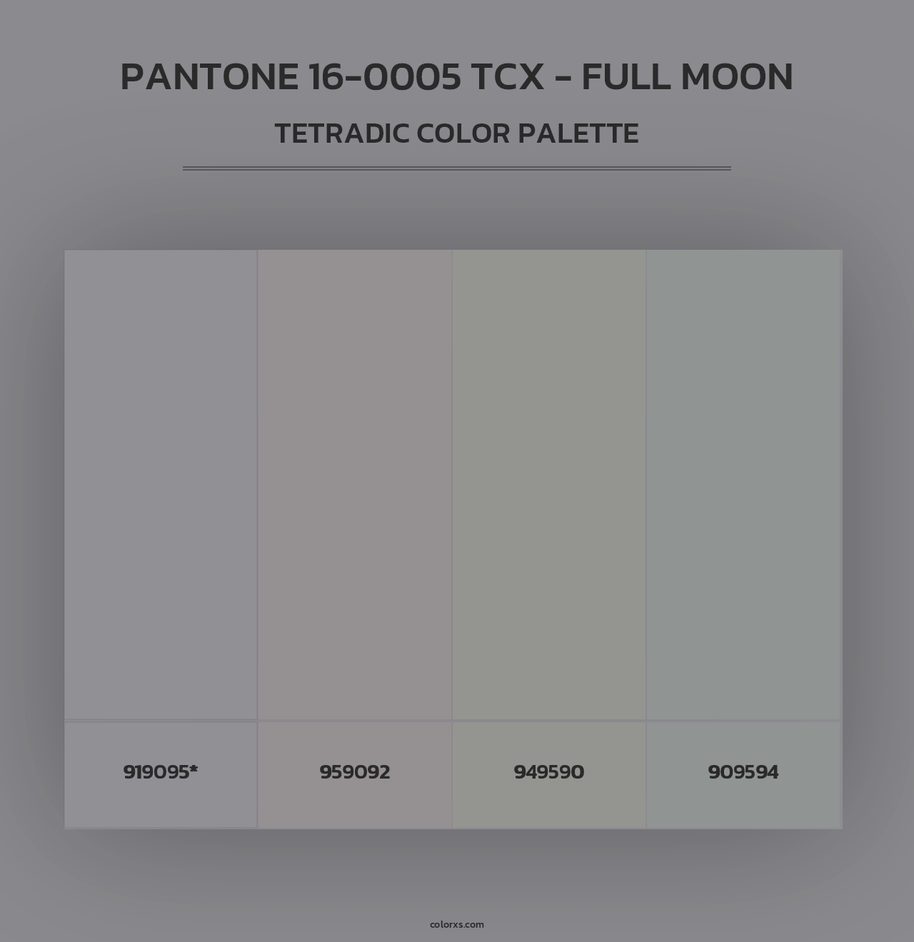 PANTONE 16-0005 TCX - Full Moon - Tetradic Color Palette