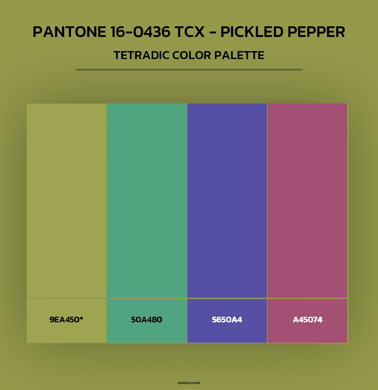 PANTONE 16-0436 TCX - Pickled Pepper - Tetradic Color Palette
