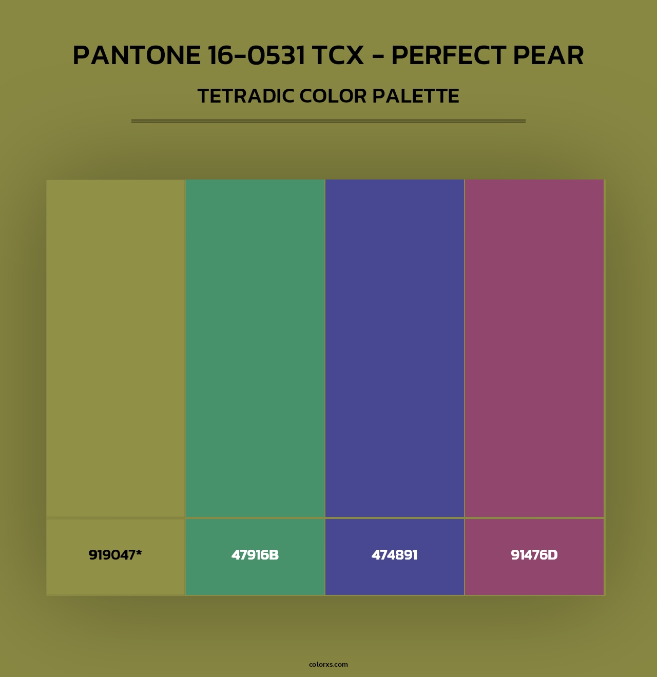 PANTONE 16-0531 TCX - Perfect Pear - Tetradic Color Palette