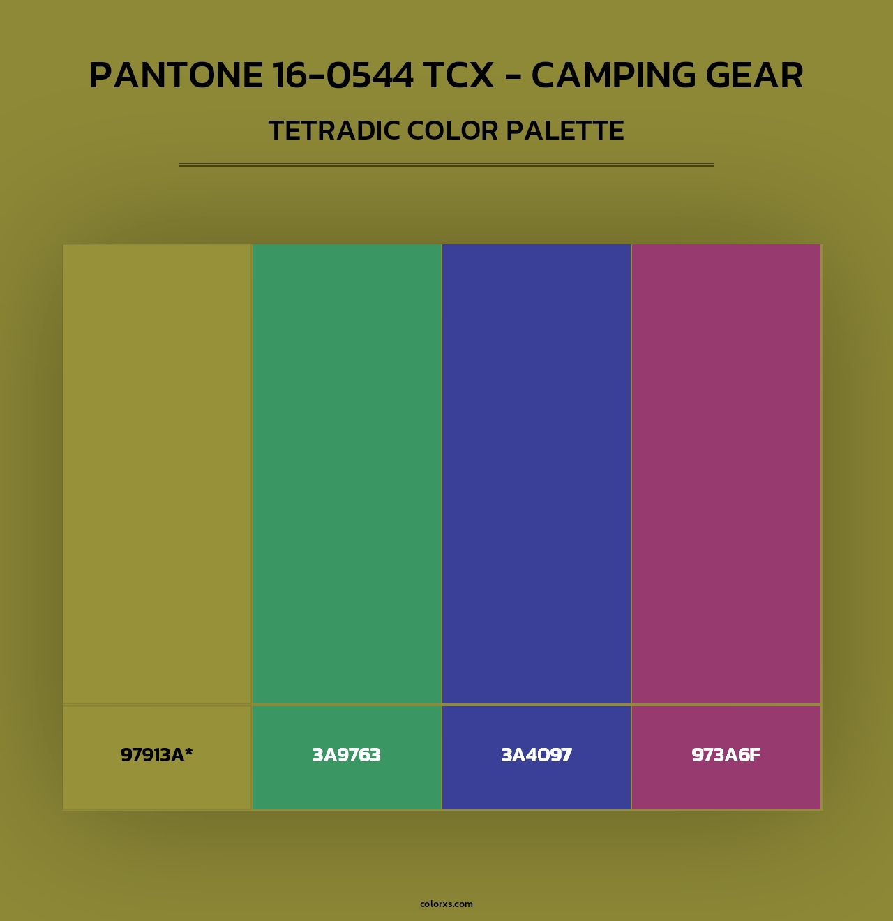 PANTONE 16-0544 TCX - Camping Gear - Tetradic Color Palette