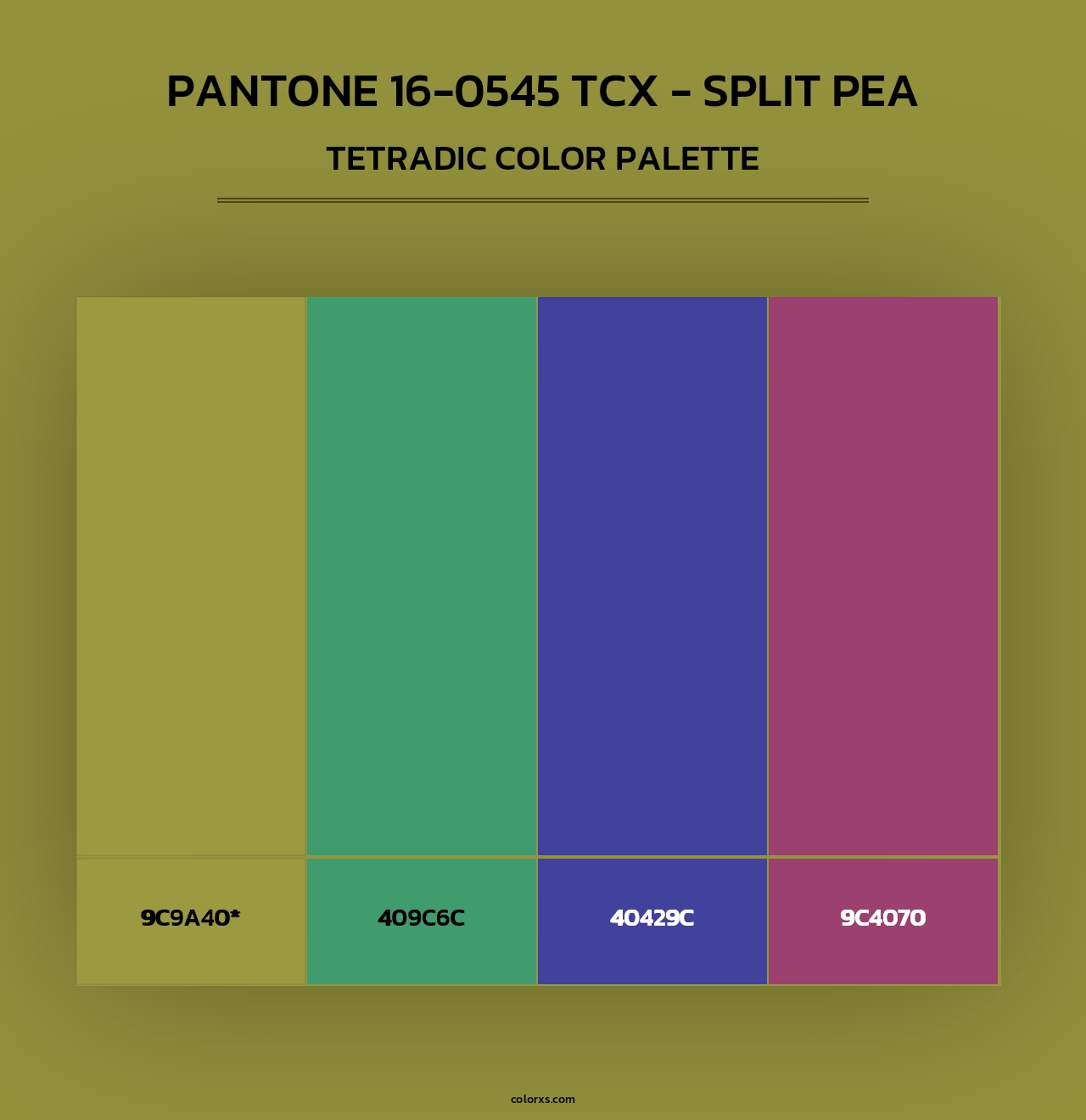 PANTONE 16-0545 TCX - Split Pea - Tetradic Color Palette