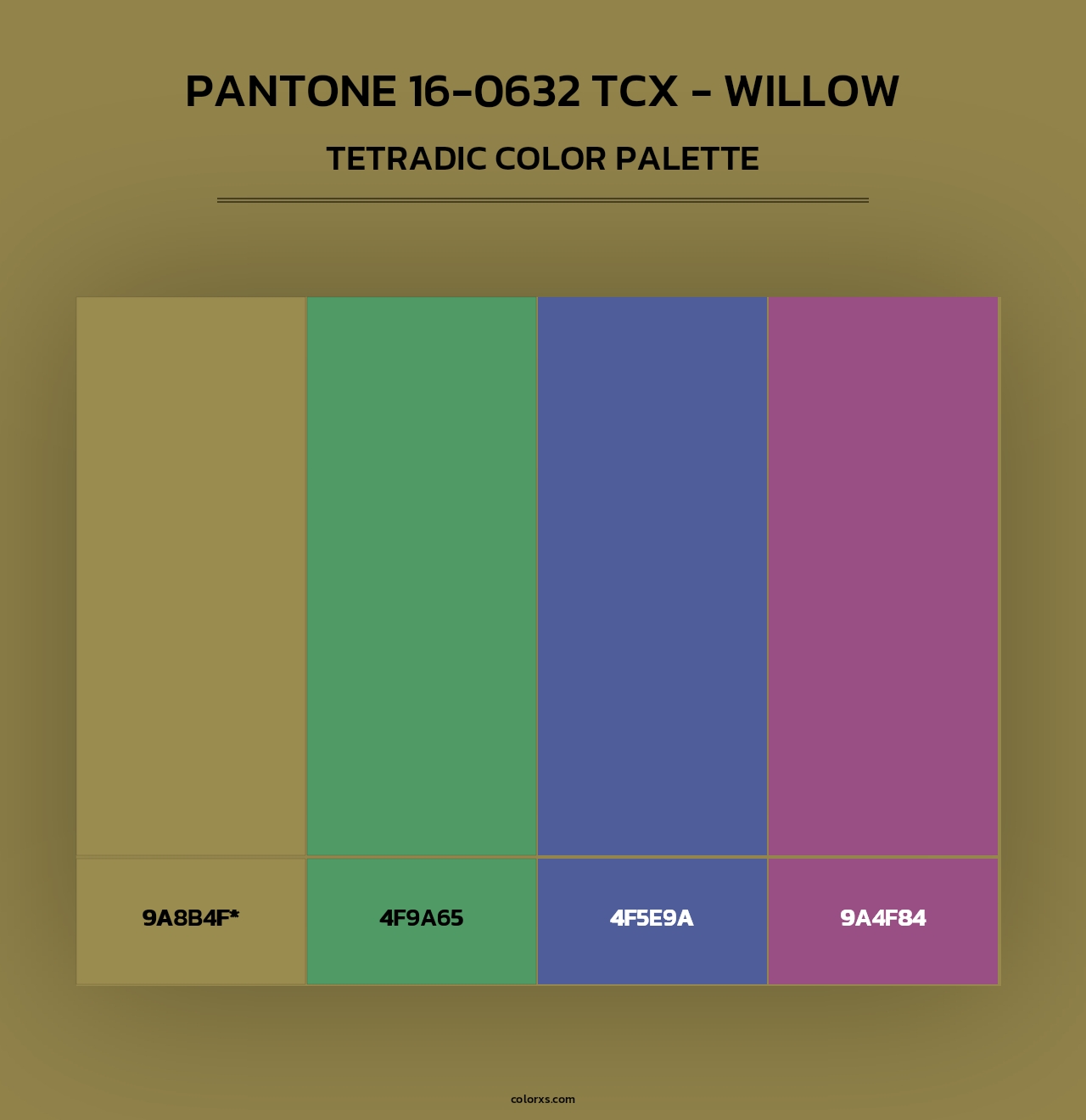 PANTONE 16-0632 TCX - Willow - Tetradic Color Palette