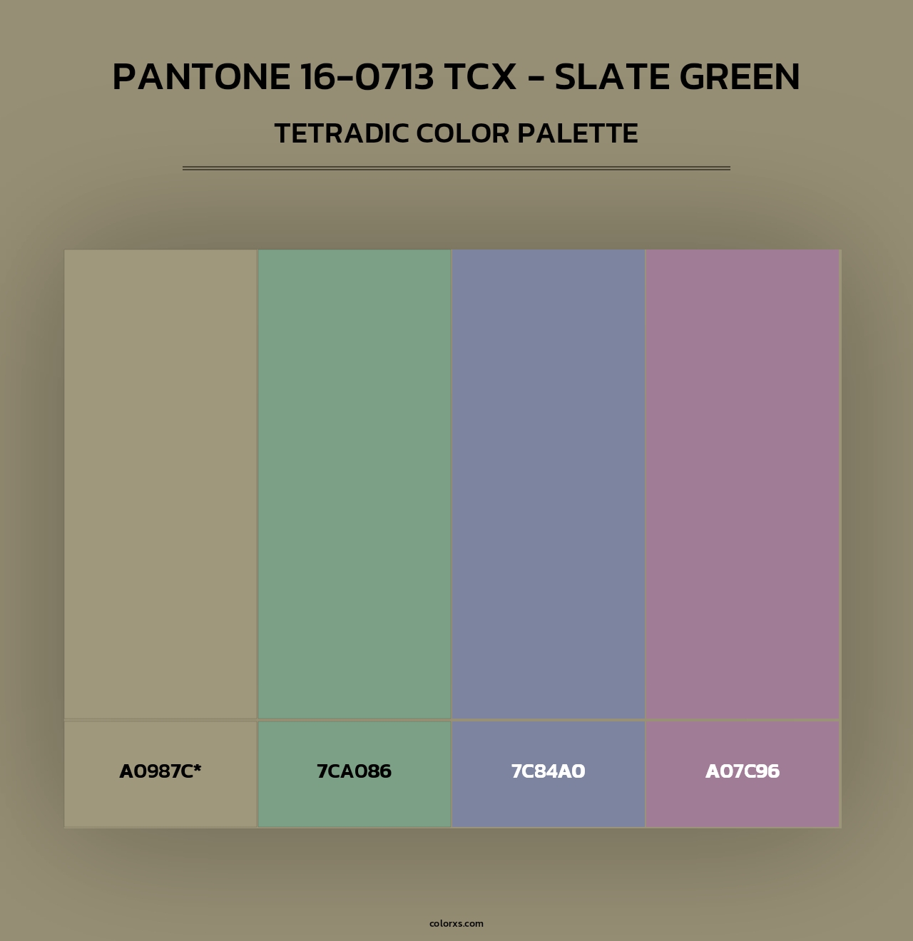 PANTONE 16-0713 TCX - Slate Green - Tetradic Color Palette