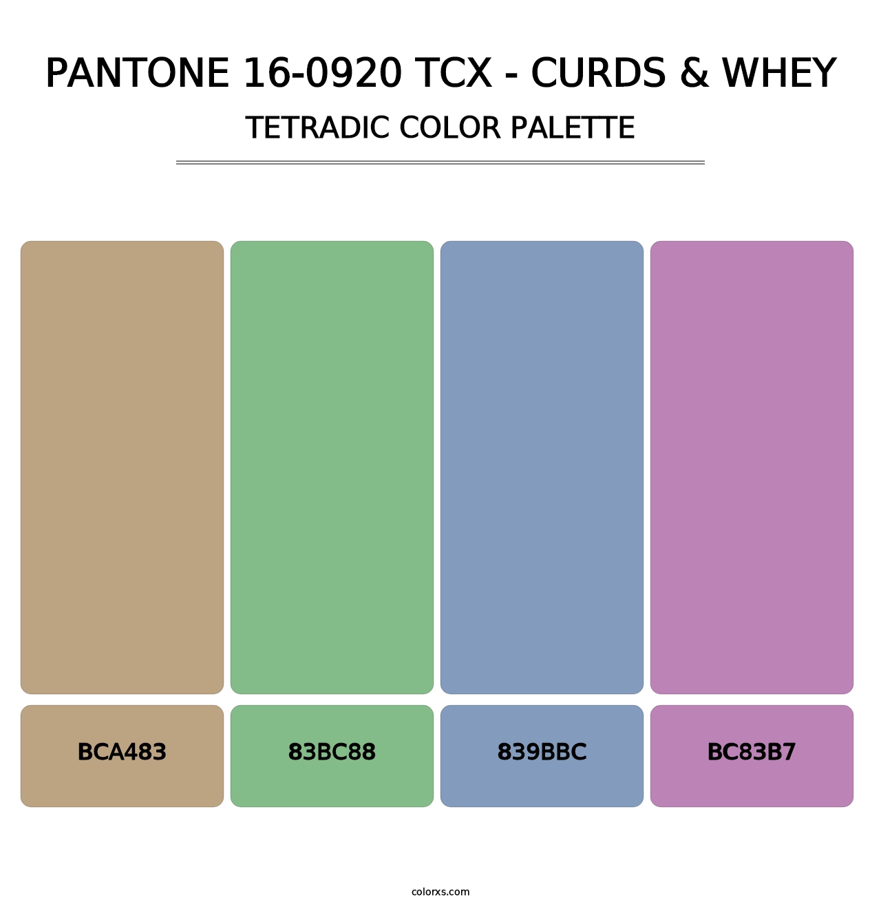 PANTONE 16-0920 TCX - Curds & Whey - Tetradic Color Palette