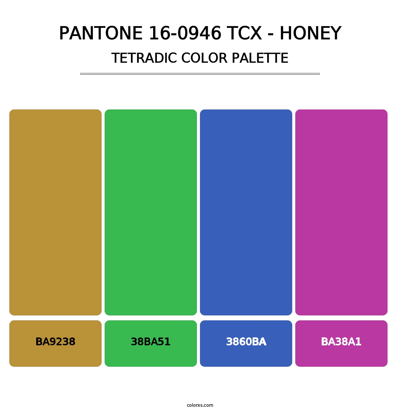 PANTONE 16-0946 TCX - Honey - Tetradic Color Palette