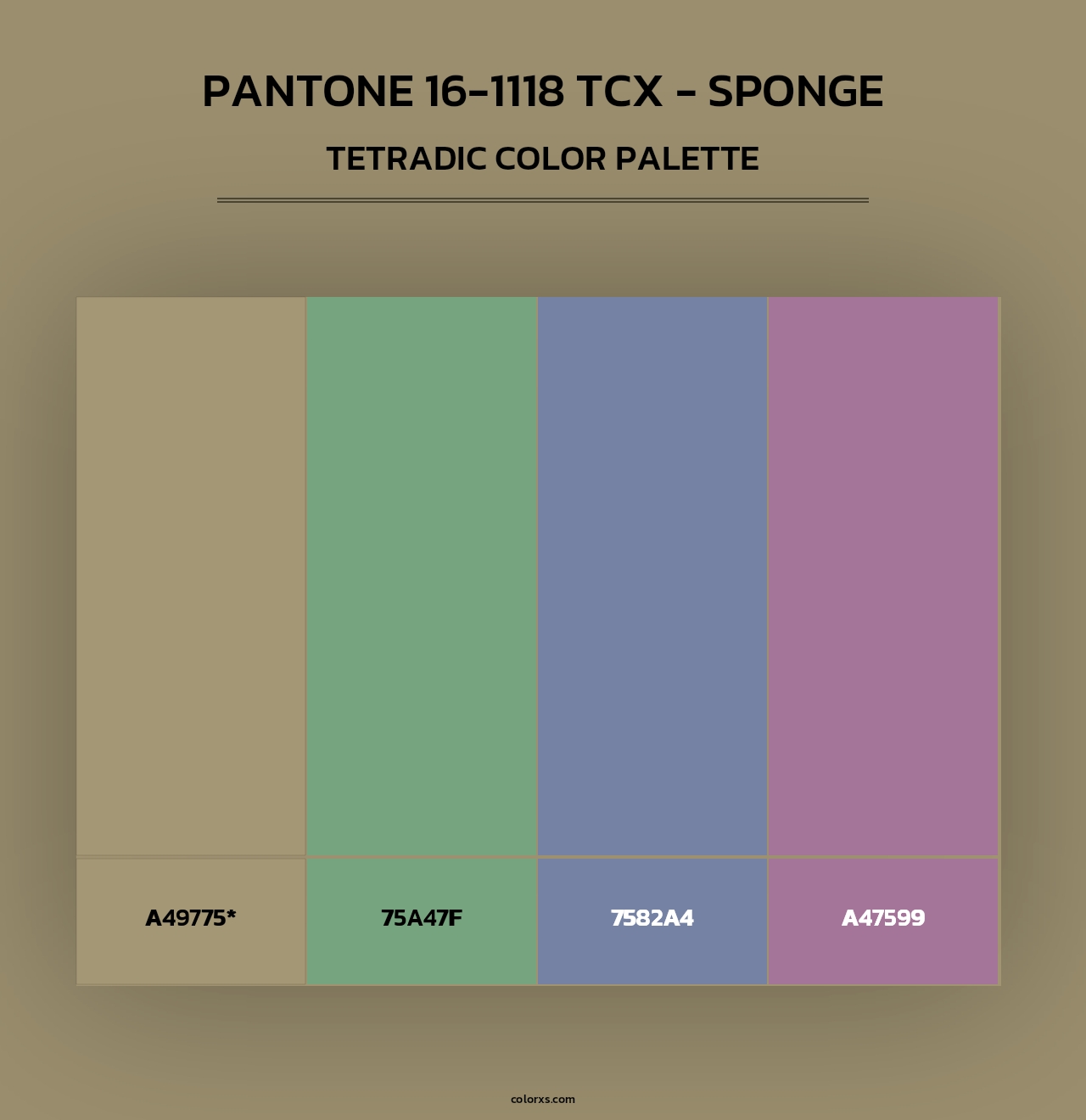 PANTONE 16-1118 TCX - Sponge - Tetradic Color Palette