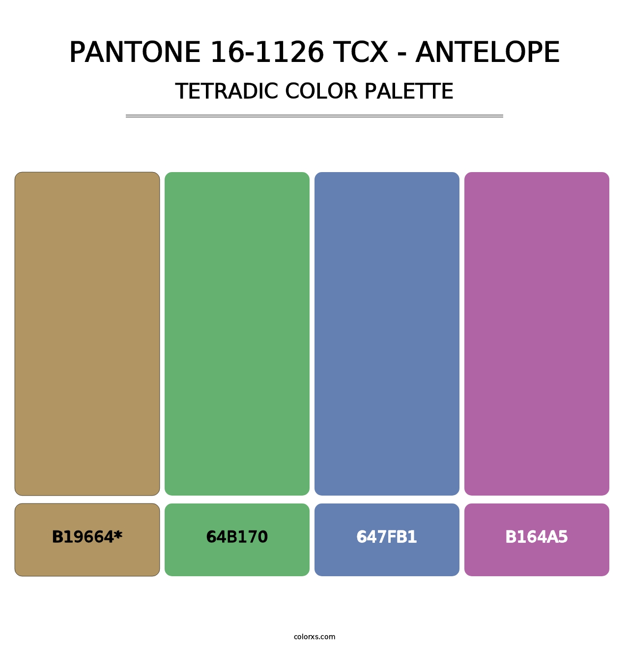 PANTONE 16-1126 TCX - Antelope - Tetradic Color Palette