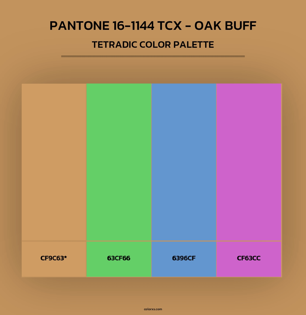 PANTONE 16-1144 TCX - Oak Buff - Tetradic Color Palette