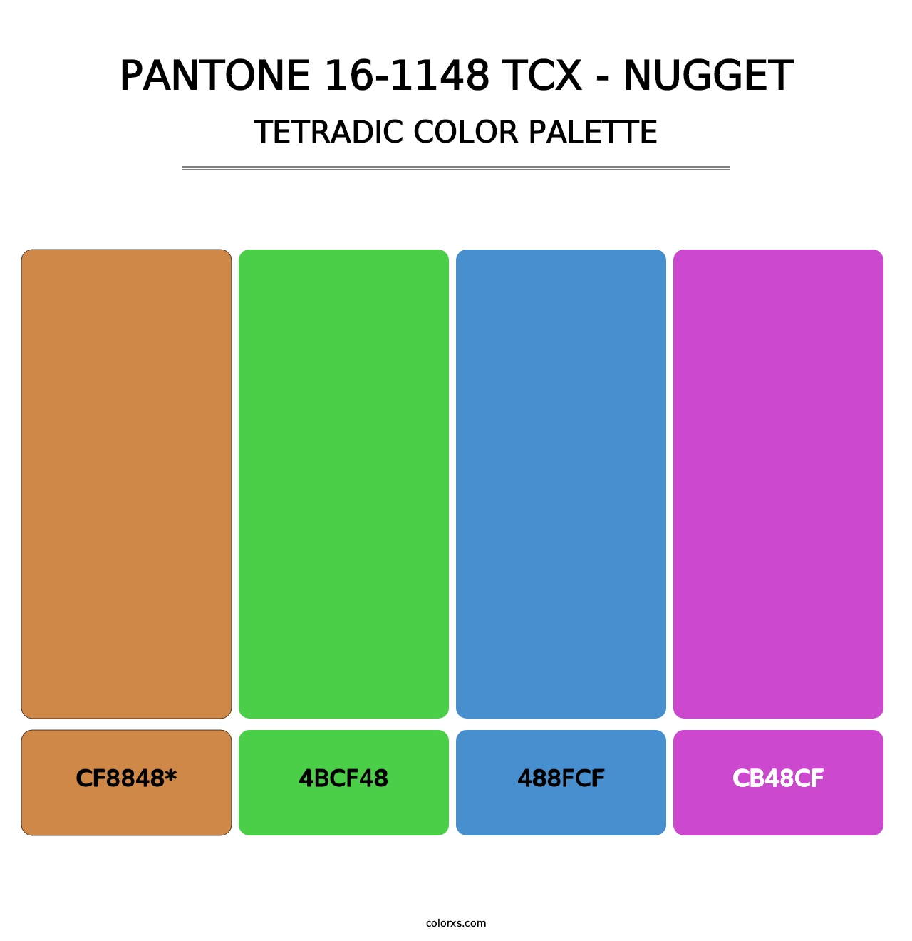 PANTONE 16-1148 TCX - Nugget - Tetradic Color Palette