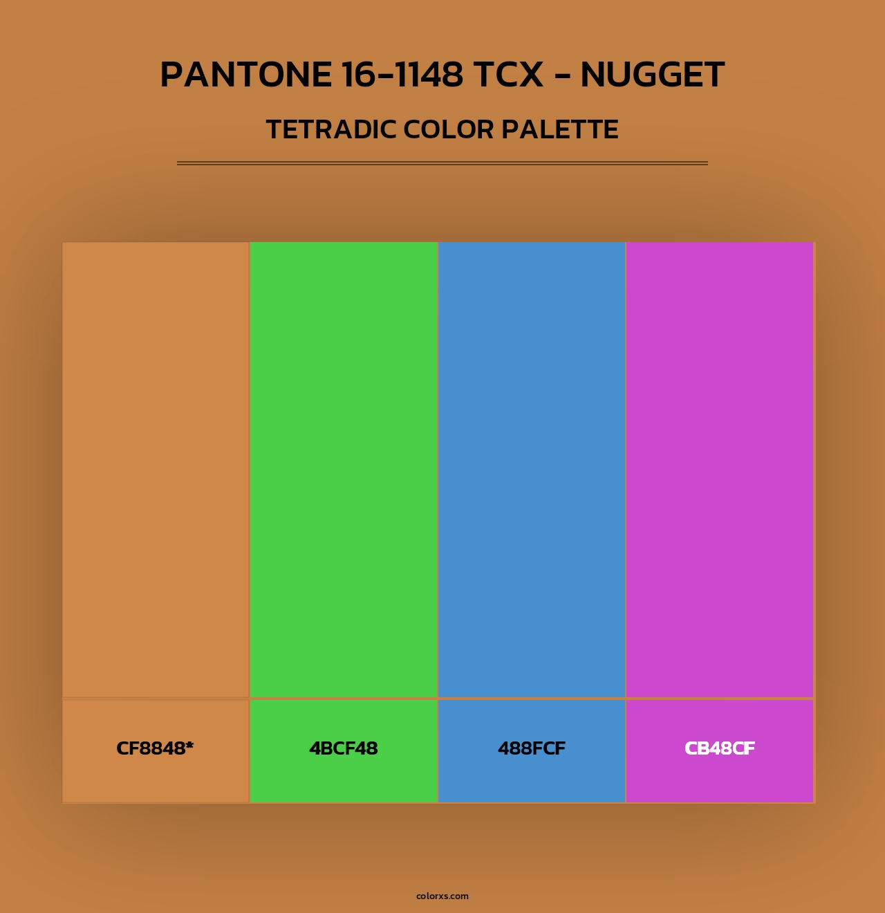 PANTONE 16-1148 TCX - Nugget - Tetradic Color Palette
